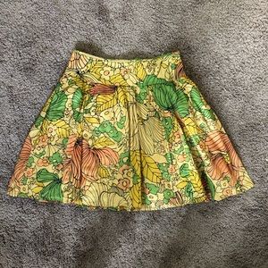 Forever 21 Skirt Floral Botanical Boho Yellow
